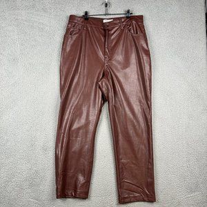 Abercrombie & Fitch Pants Womens 32/16S The 90s Straight Ultra High Rise Leather